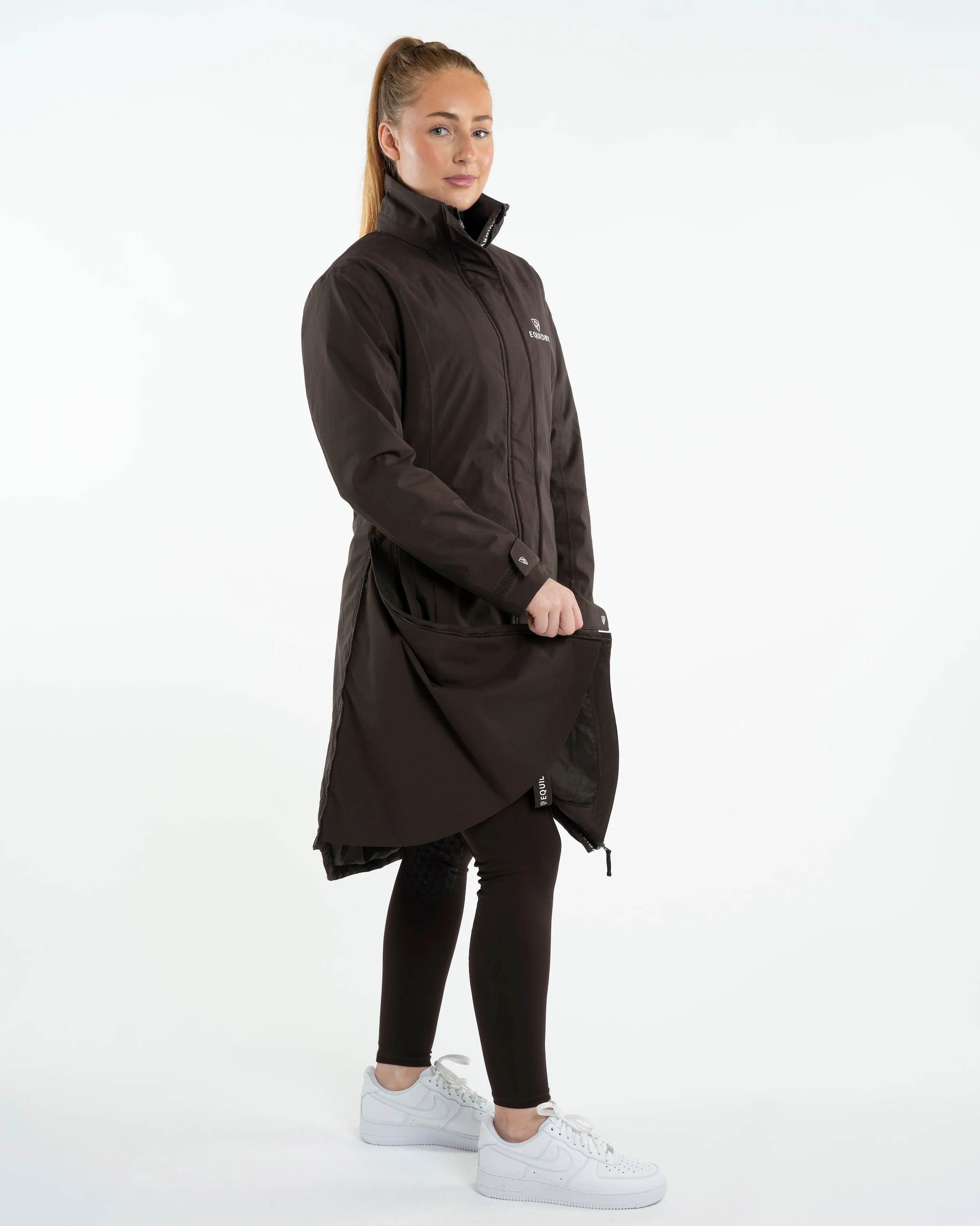 Bronte Waterproof Riding Coat | Removable Hood | Women's | Brown - Image 10