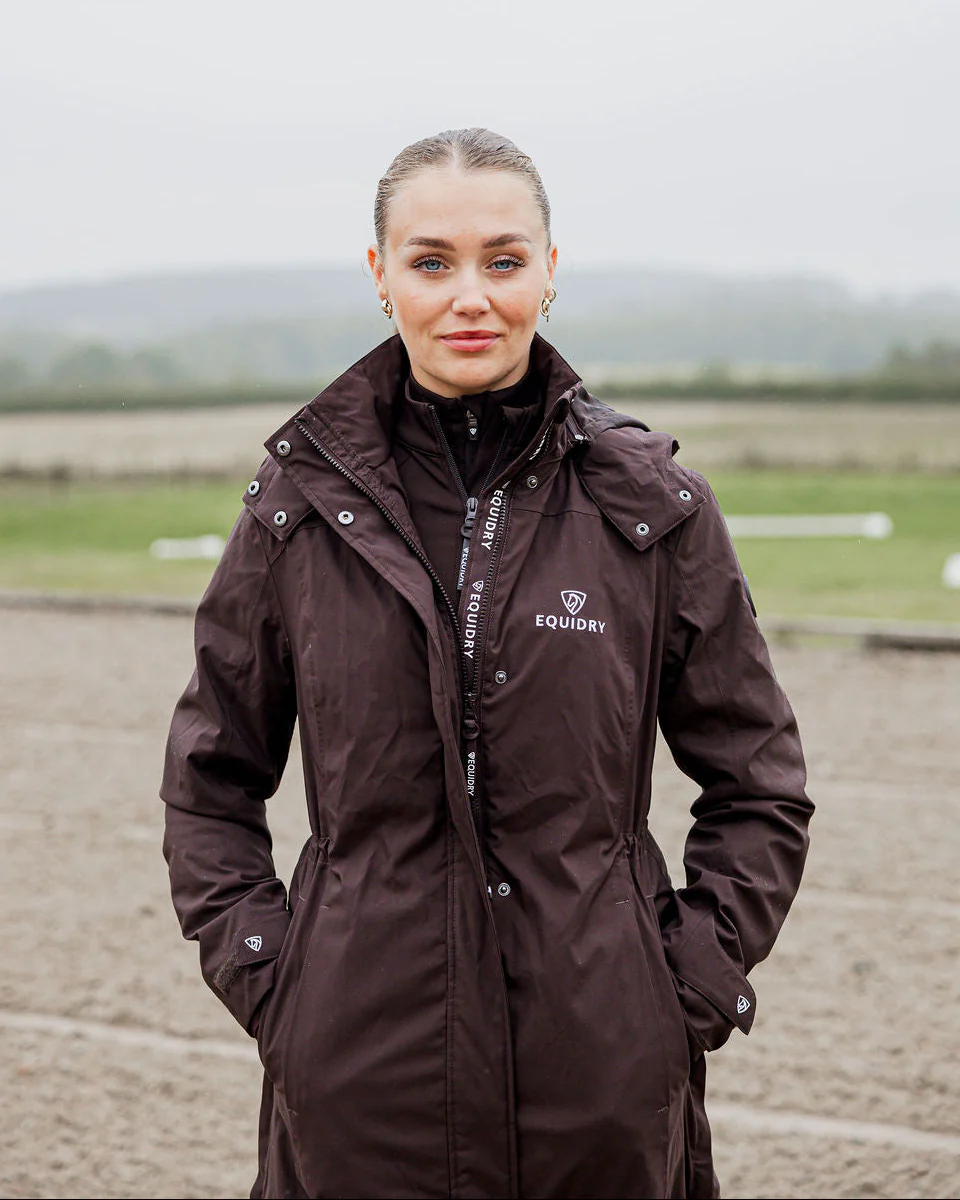 Bronte Waterproof Riding Coat | Removable Hood | Women's | Brown - Image 4