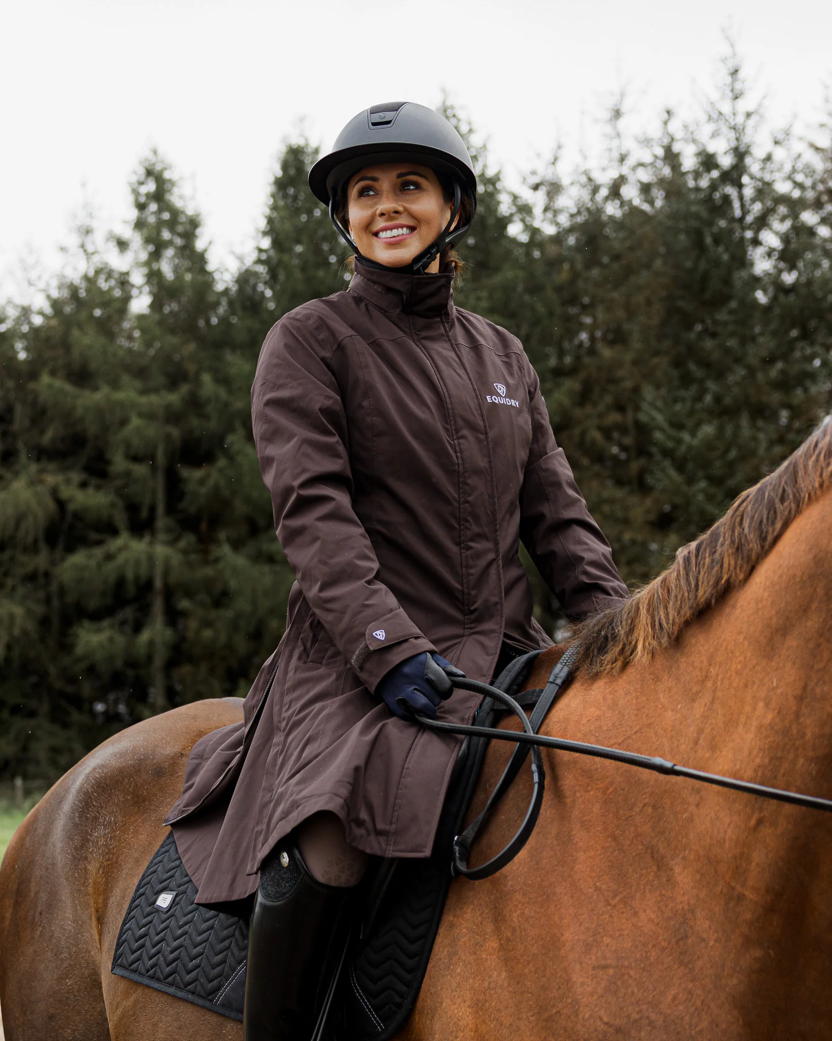 Bronte Waterproof Riding Coat | Removable Hood | Women's | Brown - Image 6