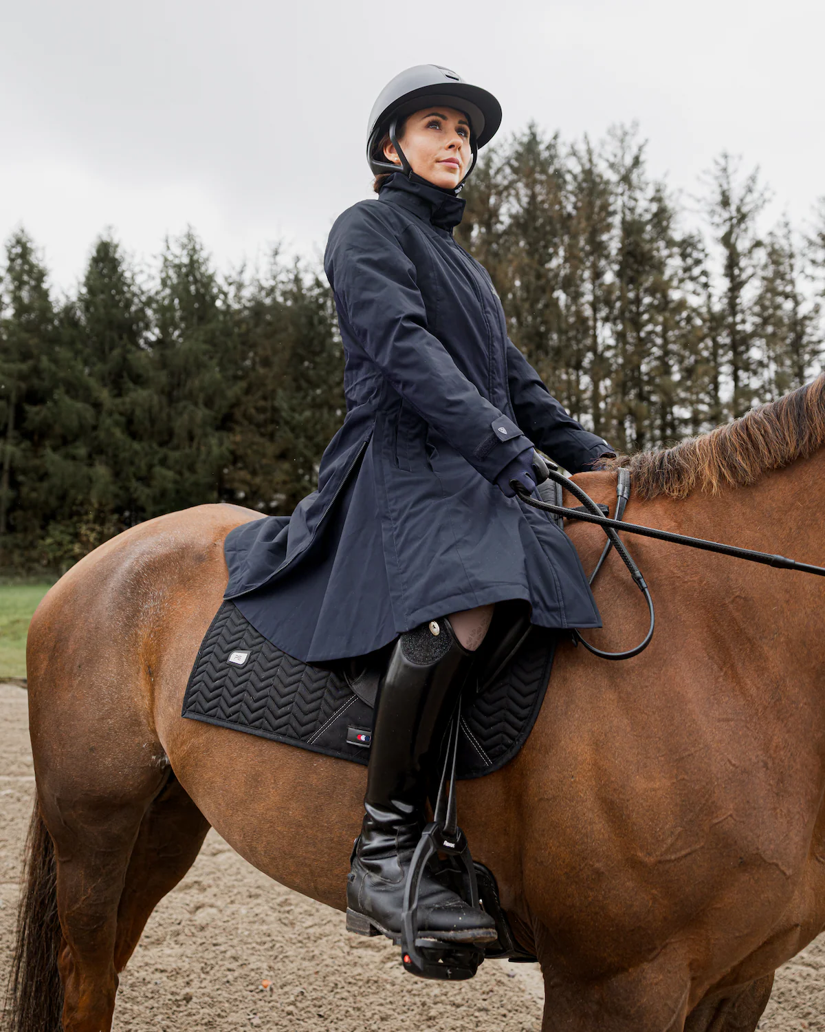 Bronte Waterproof Riding Coat | Removable Hood | Women's | Navy - Image 5