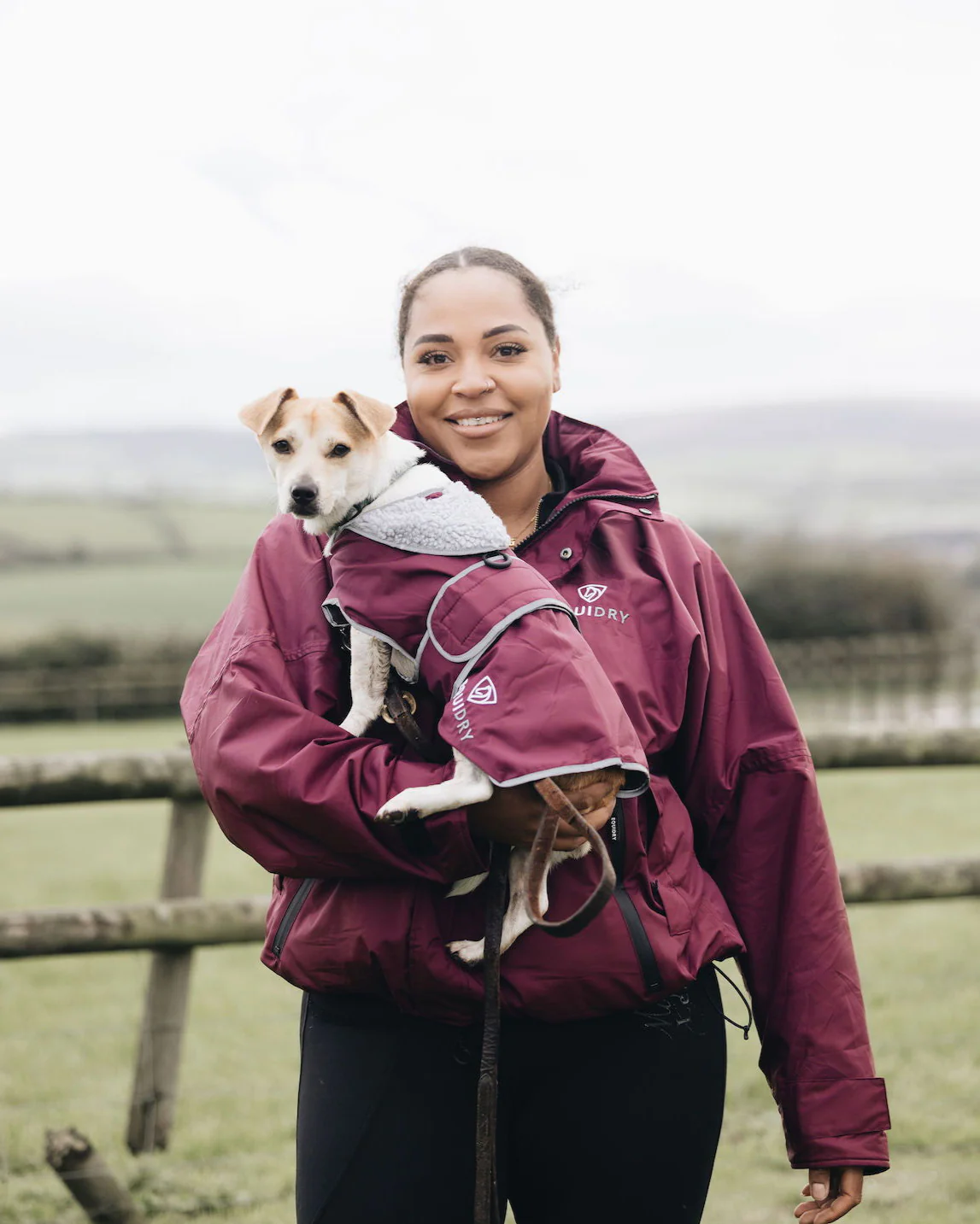 Waterproof Dog Coat | Plum/Grey - Image 3