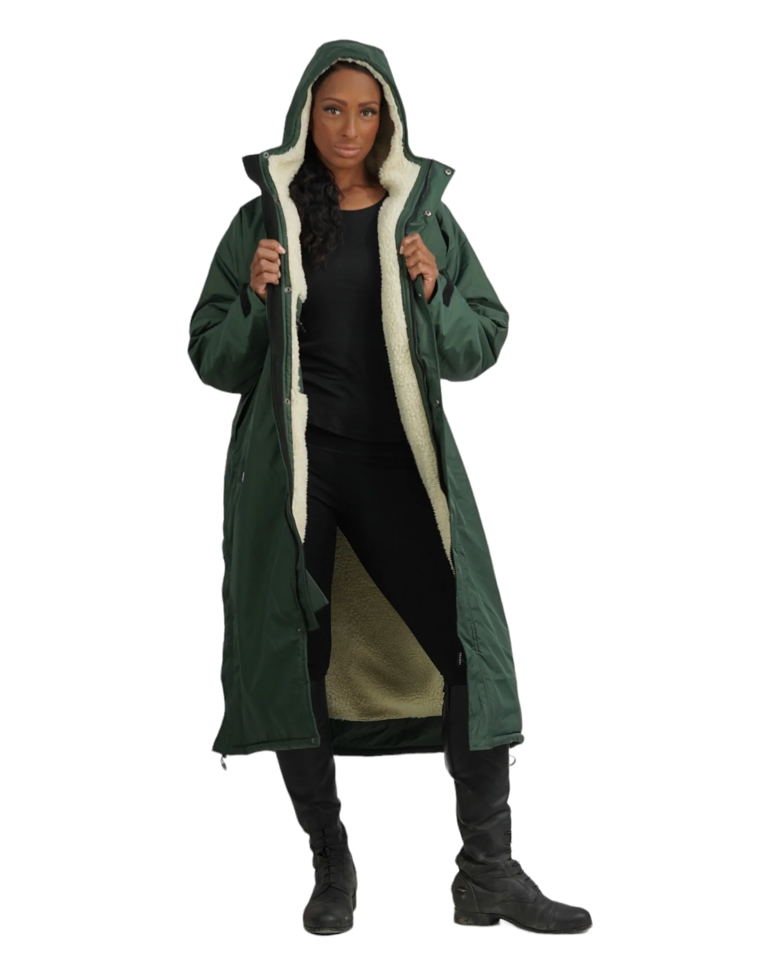 Evolution Women's | Thick Fleece | Black Forest Green/Cream - Image 9