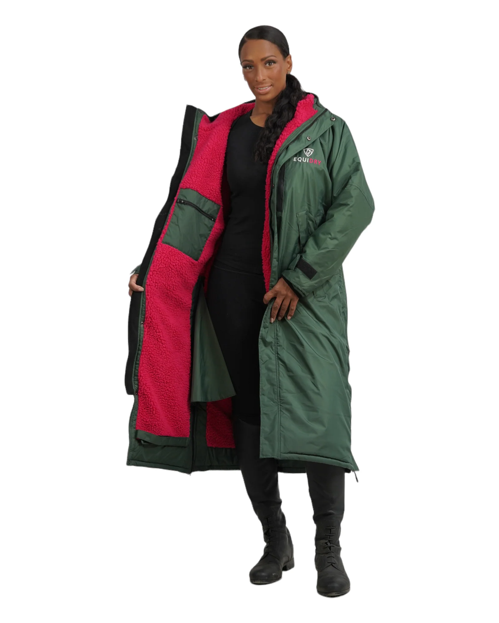 Evolution Women's | Thick Fleece | Black Forest Green/Peacock Pink - Image 7