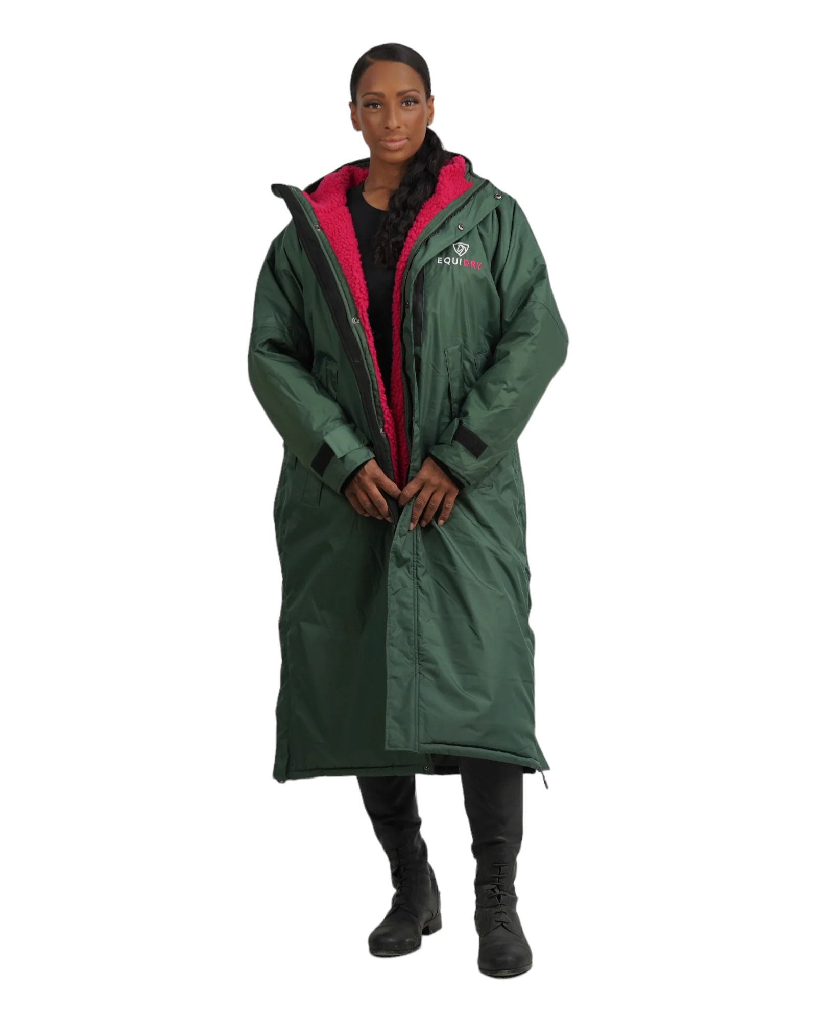 Evolution Women's | Thick Fleece | Black Forest Green/Peacock Pink - Image 9