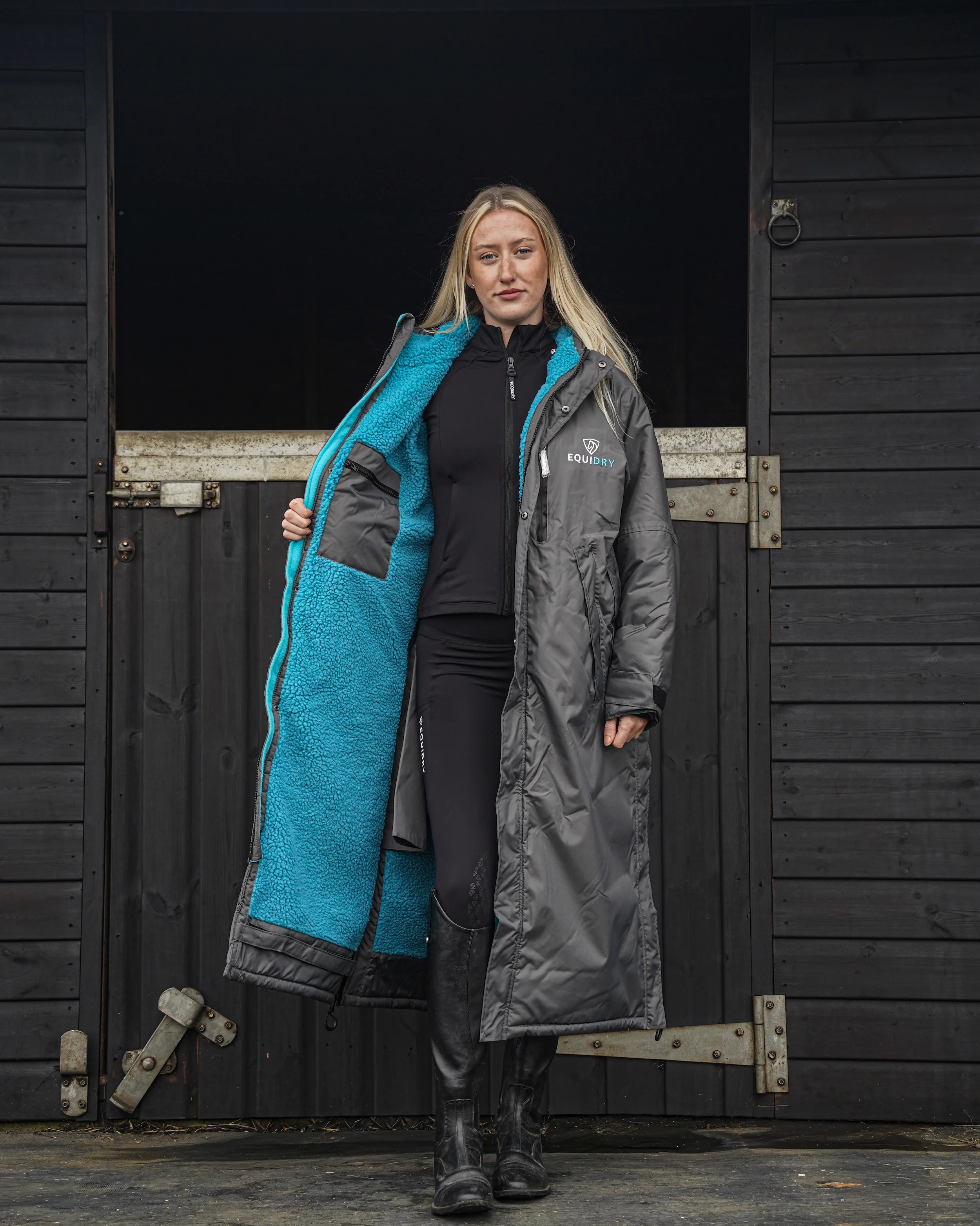 Evolution Women's | Thick Fleece | Grey/Turquoise - Image 3