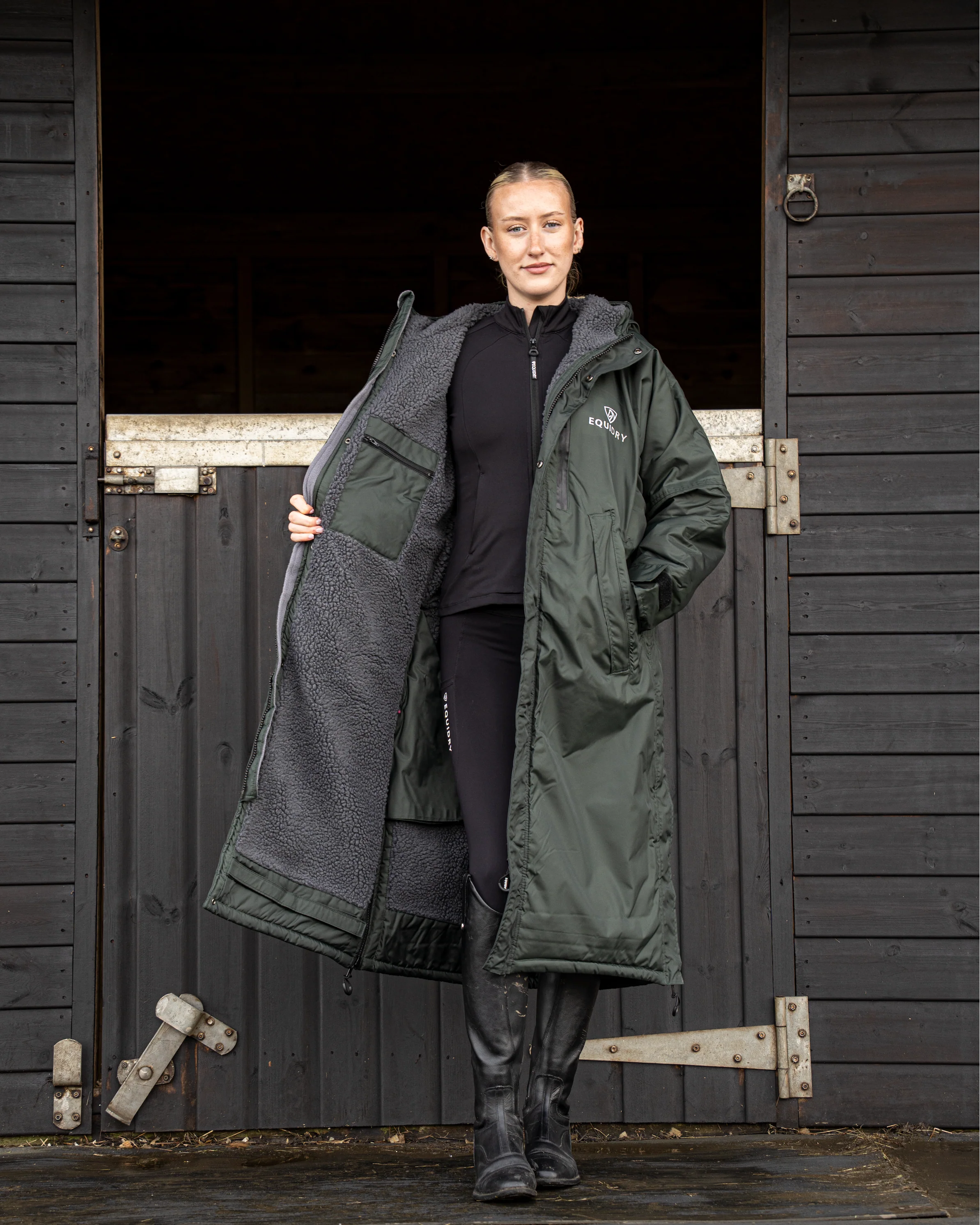 Evolution Women's | Thick Fleece | Black Forest Green/Grey - Image 3