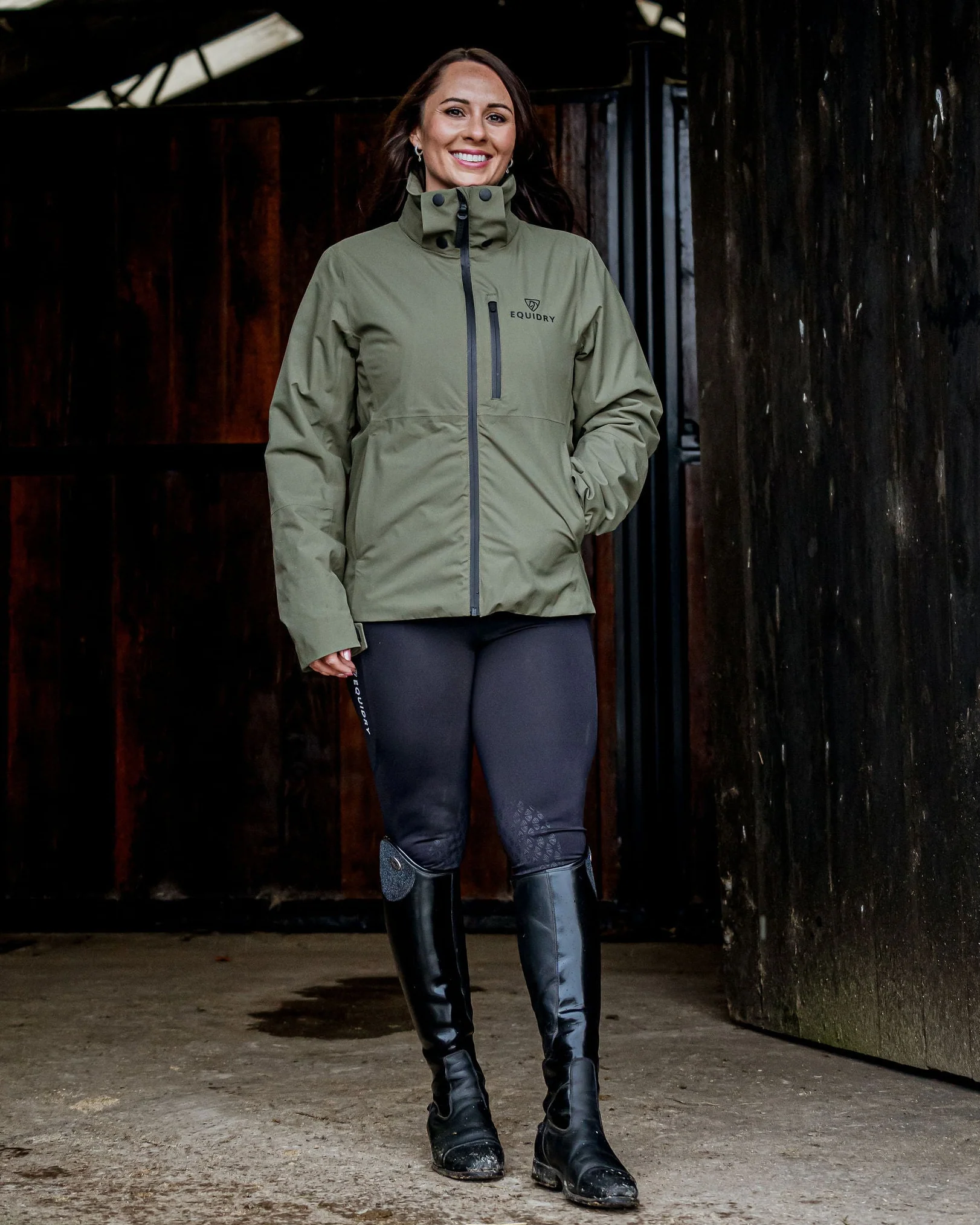 Iris Warm Waterproof Riding Jacket | Women's | Green - Image 7