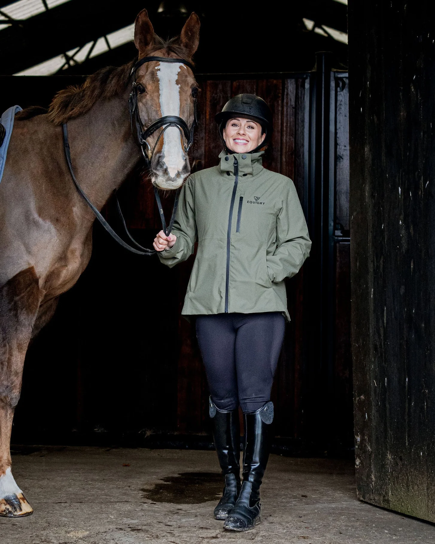 Iris Warm Waterproof Riding Jacket | Women's | Green - Image 9