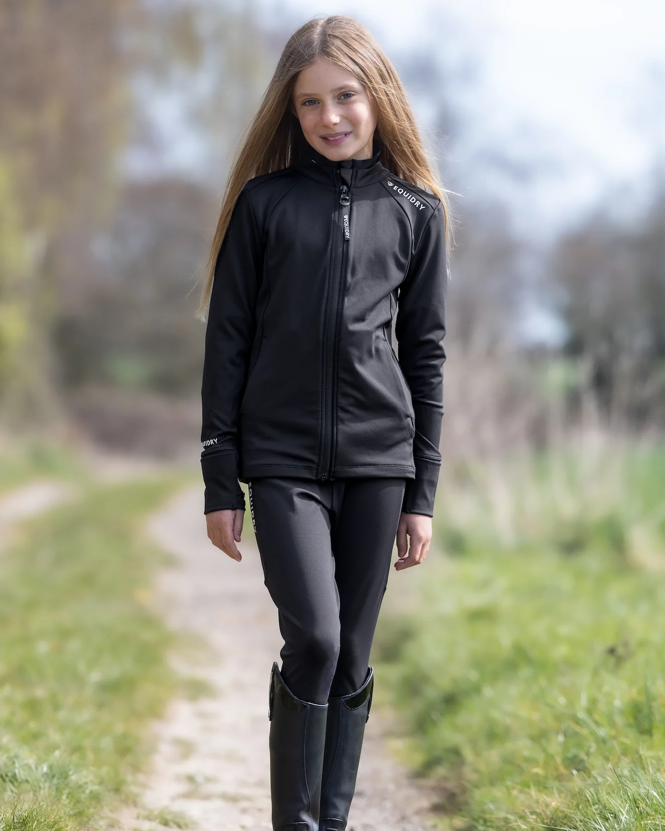 Children's Water Repellent Zip up Top | Black/White - Image 7