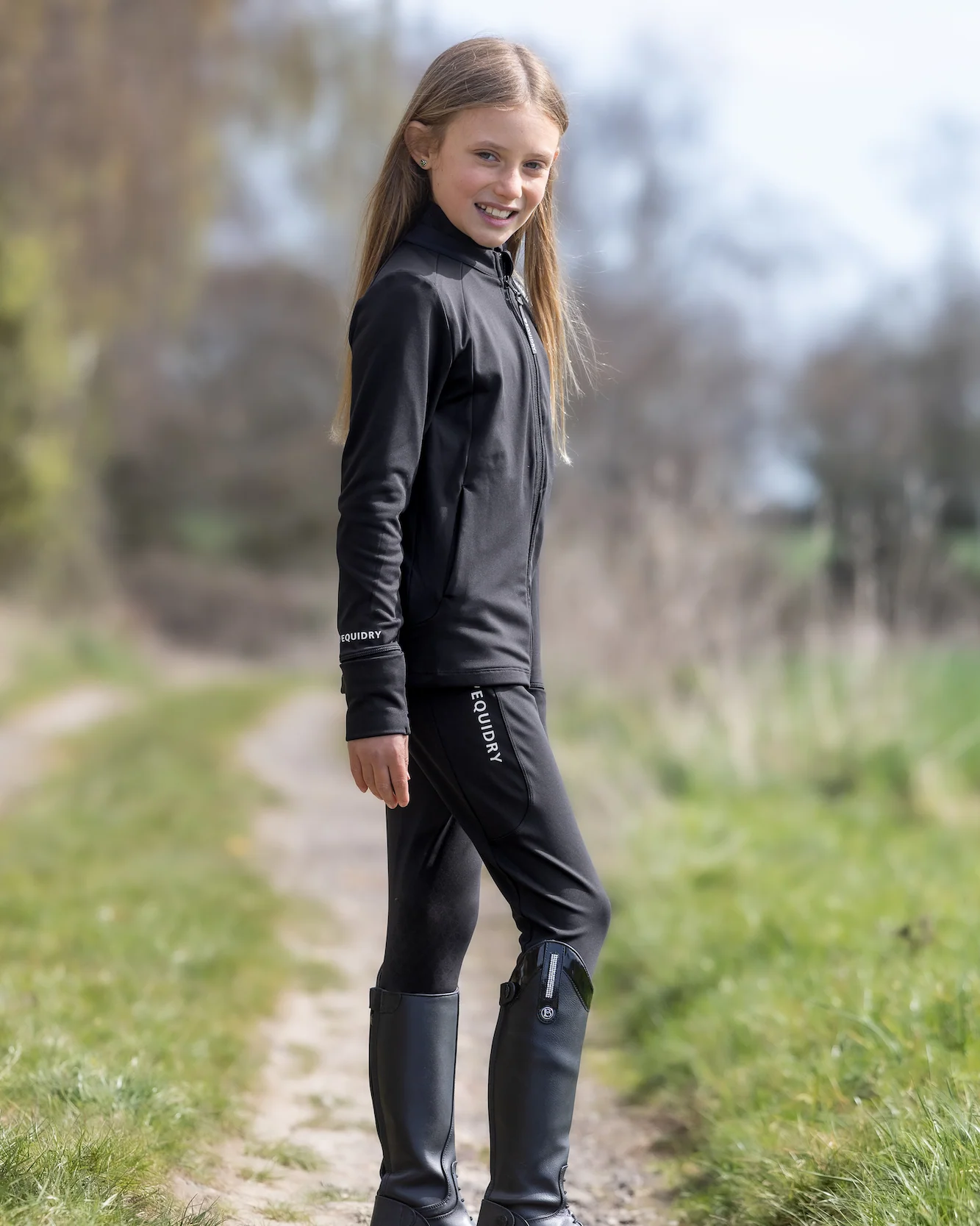 Children's Water Repellent Zip up Top | Black/White - Image 9