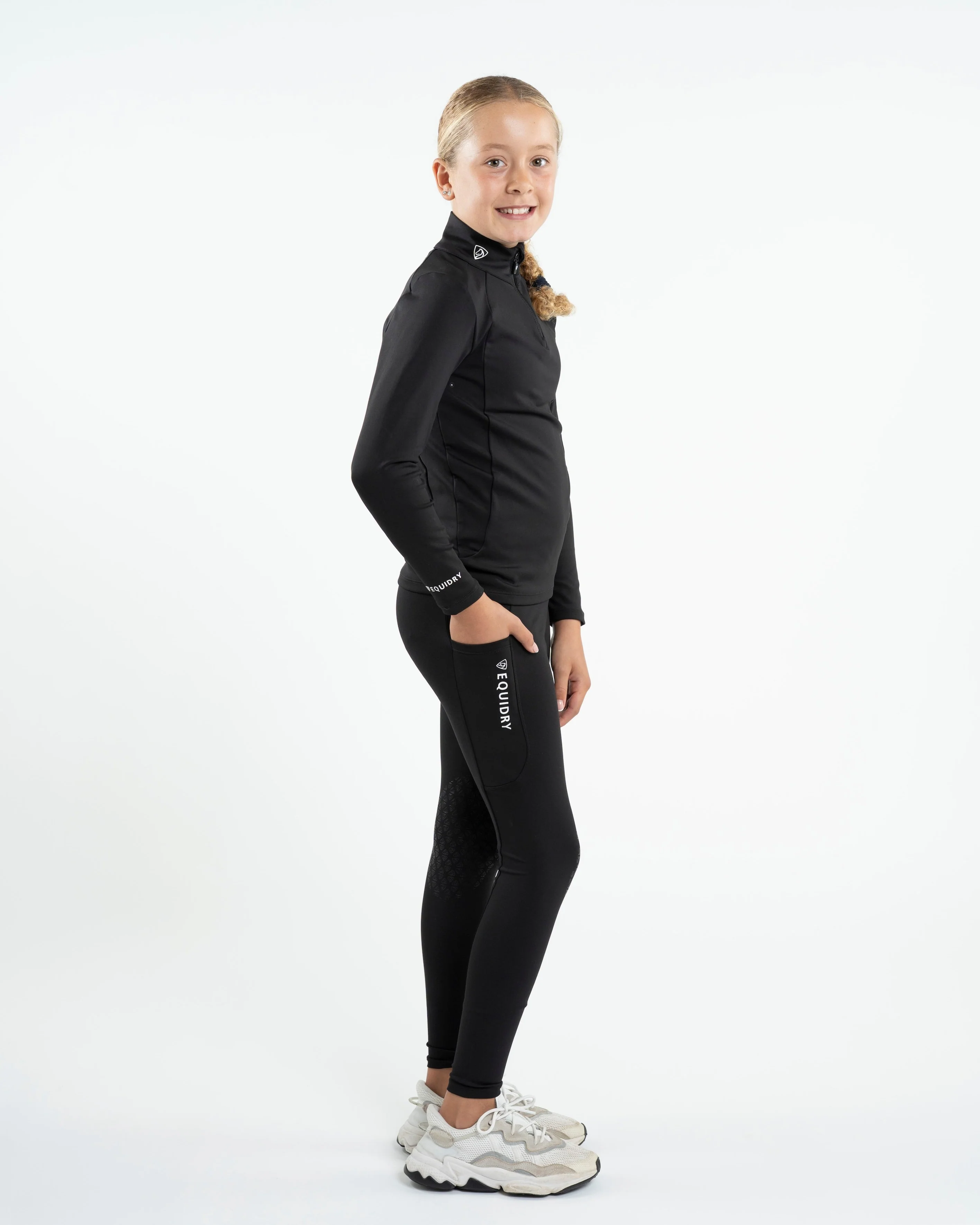 Children's Water Repellent Base Layer | Black/White - Image 4