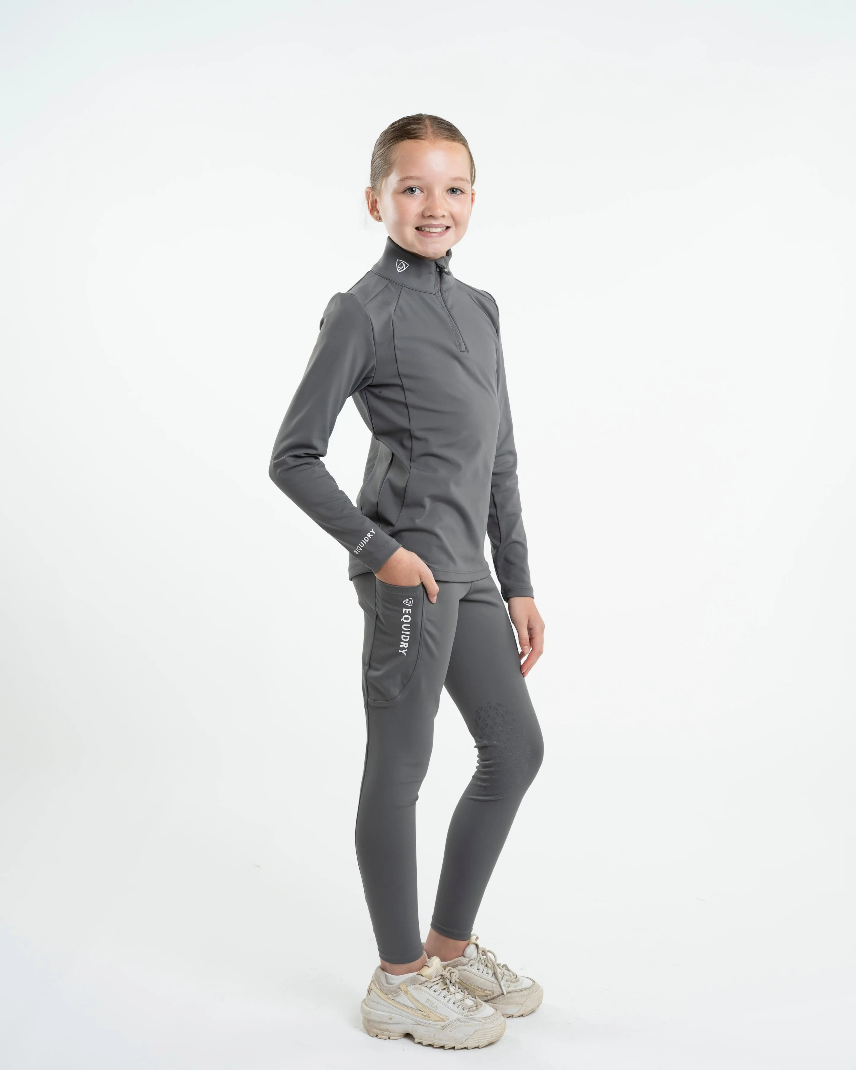 Children's Water Repellent Base Layer | Grey/White - Image 6