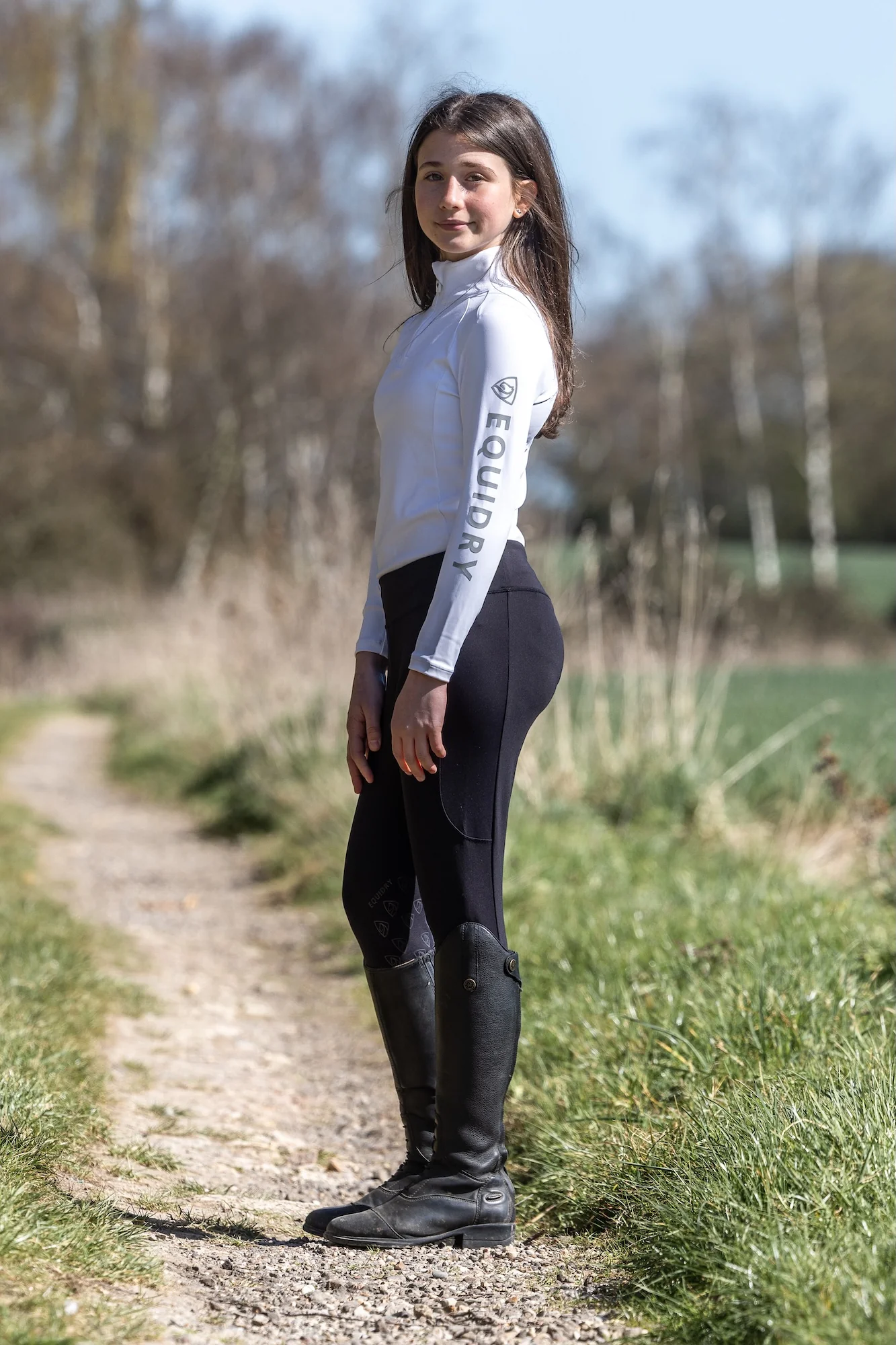 Children's Water Repellent Base Layer | White/Grey - Image 8