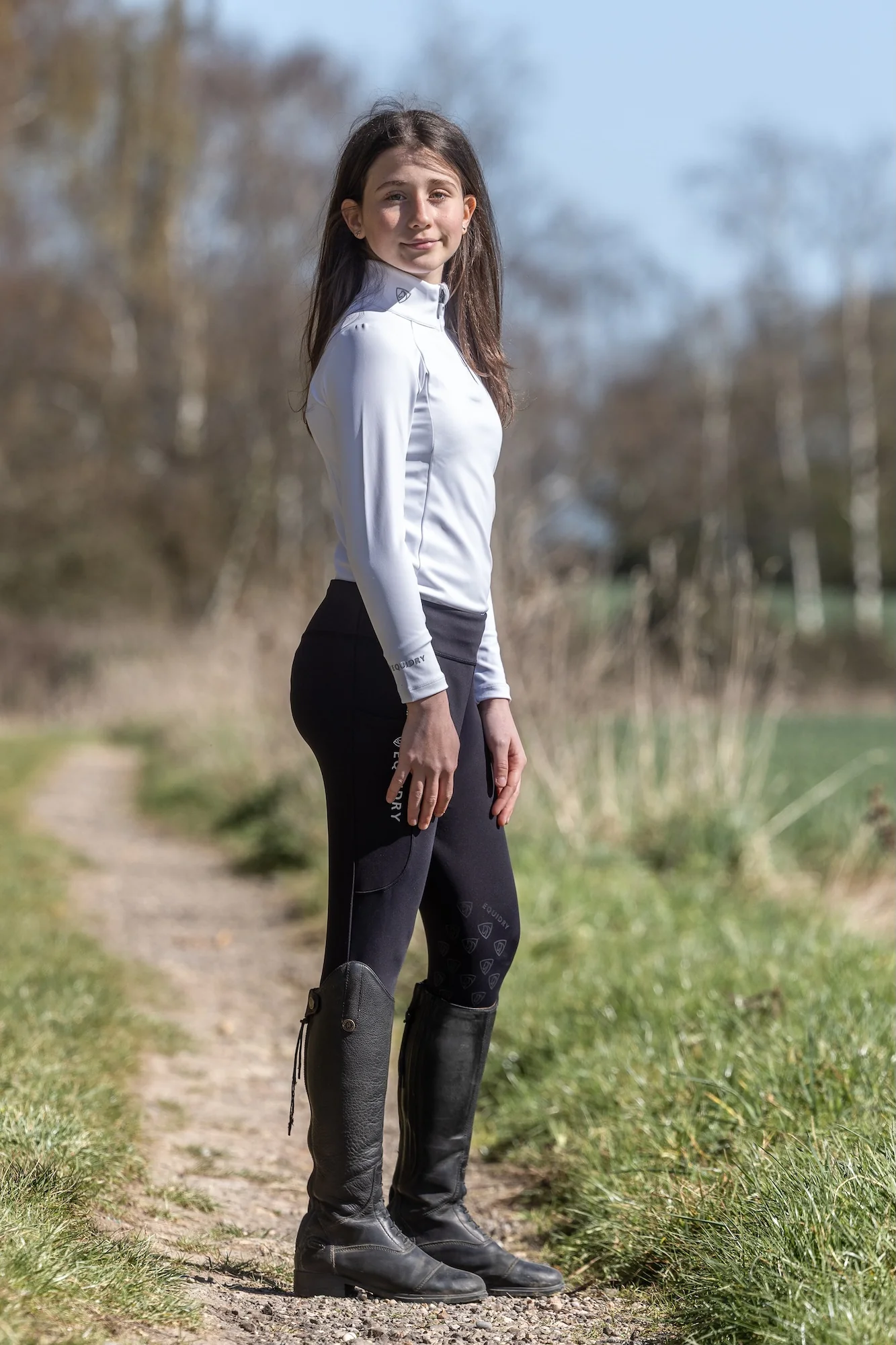 Children's Water Repellent Base Layer | White/Grey - Image 9