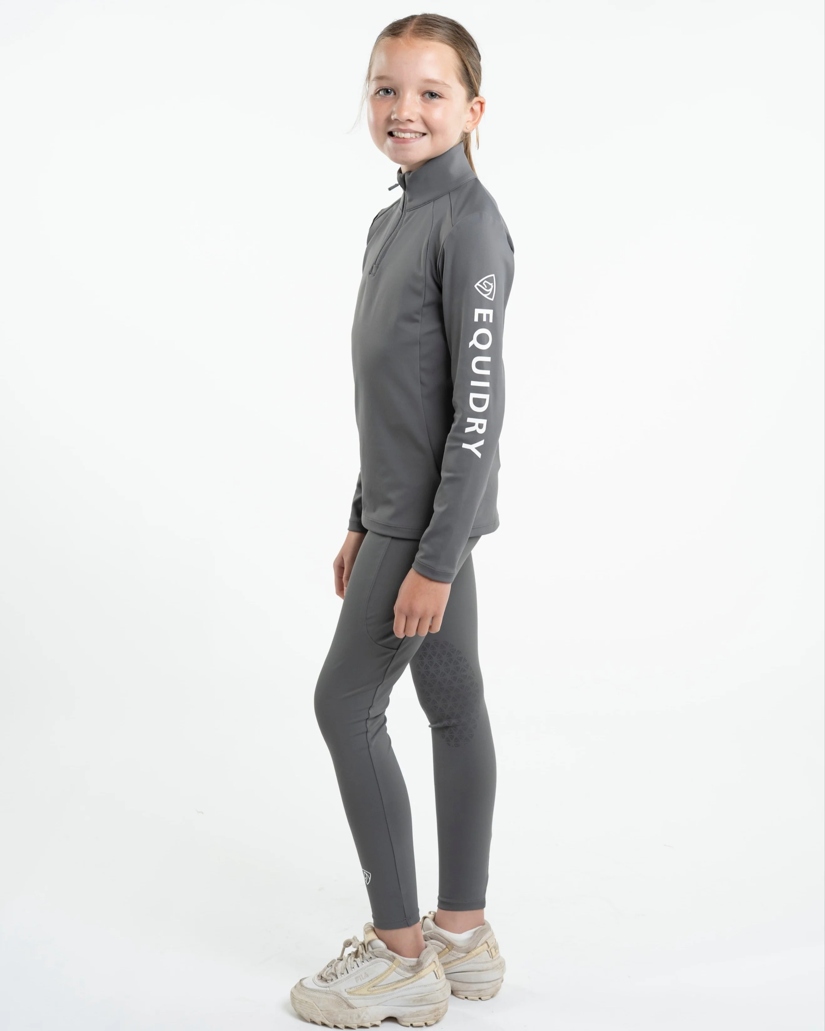 Water Repellent Leggings | Knee Grip | Children's Grey/White - Image 4