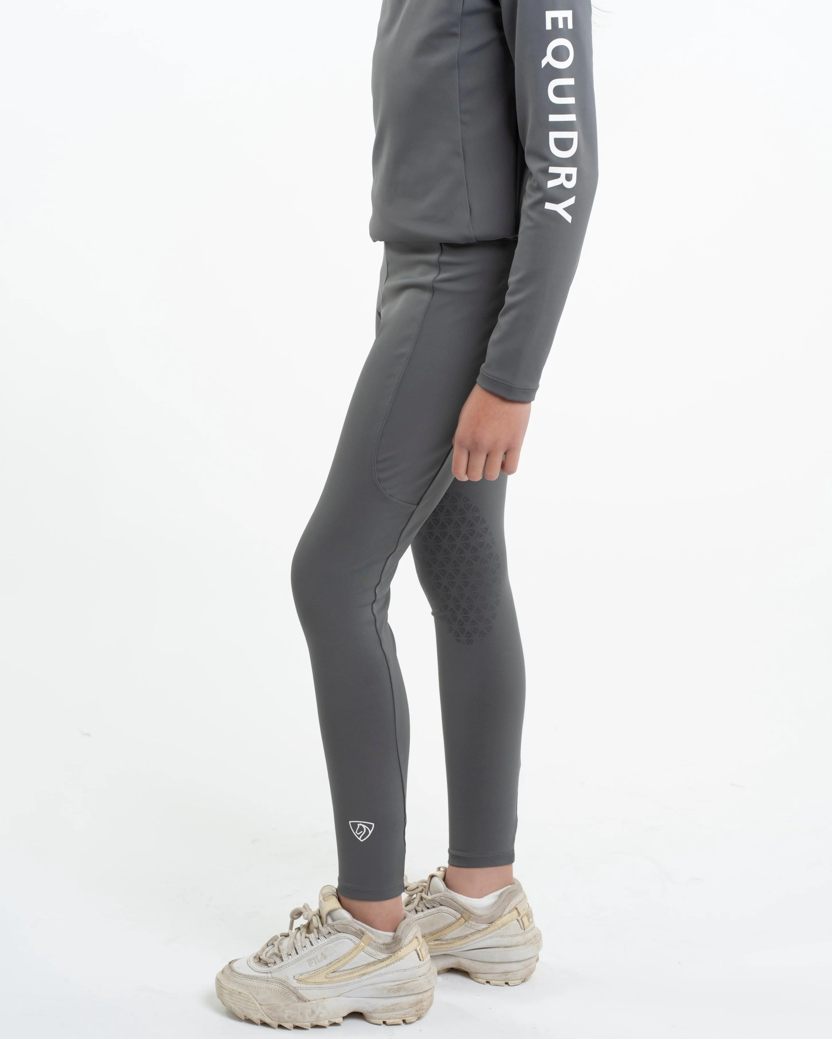 Water Repellent Leggings | Knee Grip | Children's Grey/White - Image 7
