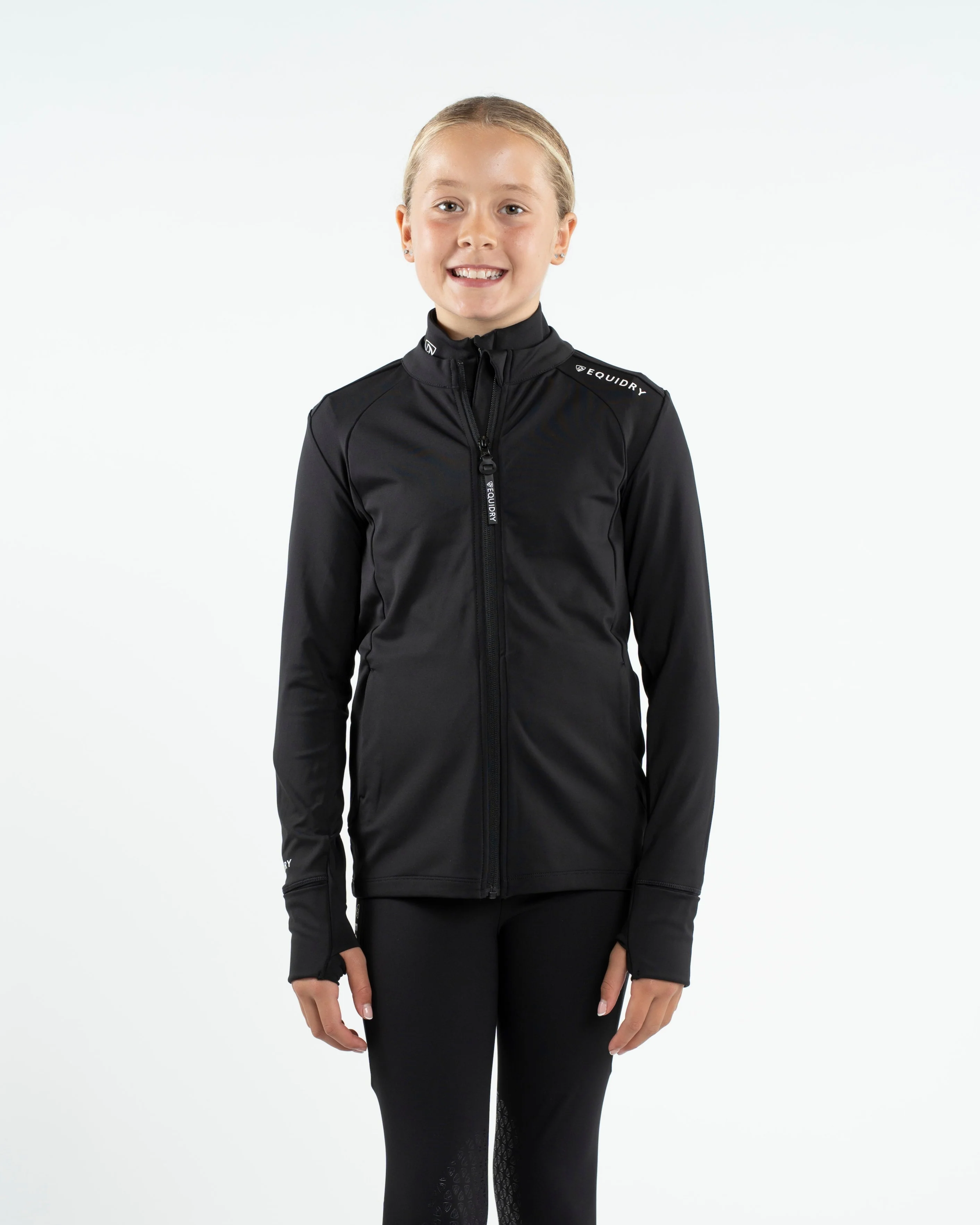 Children's Water Repellent Zip up Top | Black/White - Image 3
