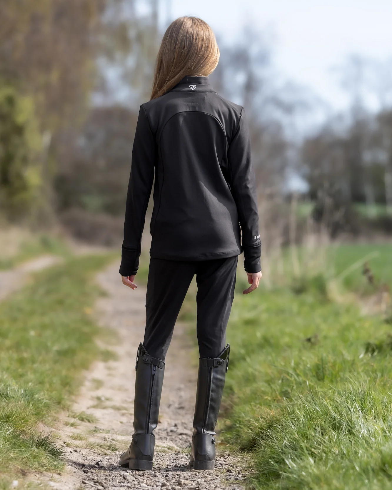 Children's Water Repellent Zip up Top | Black/White - Image 8