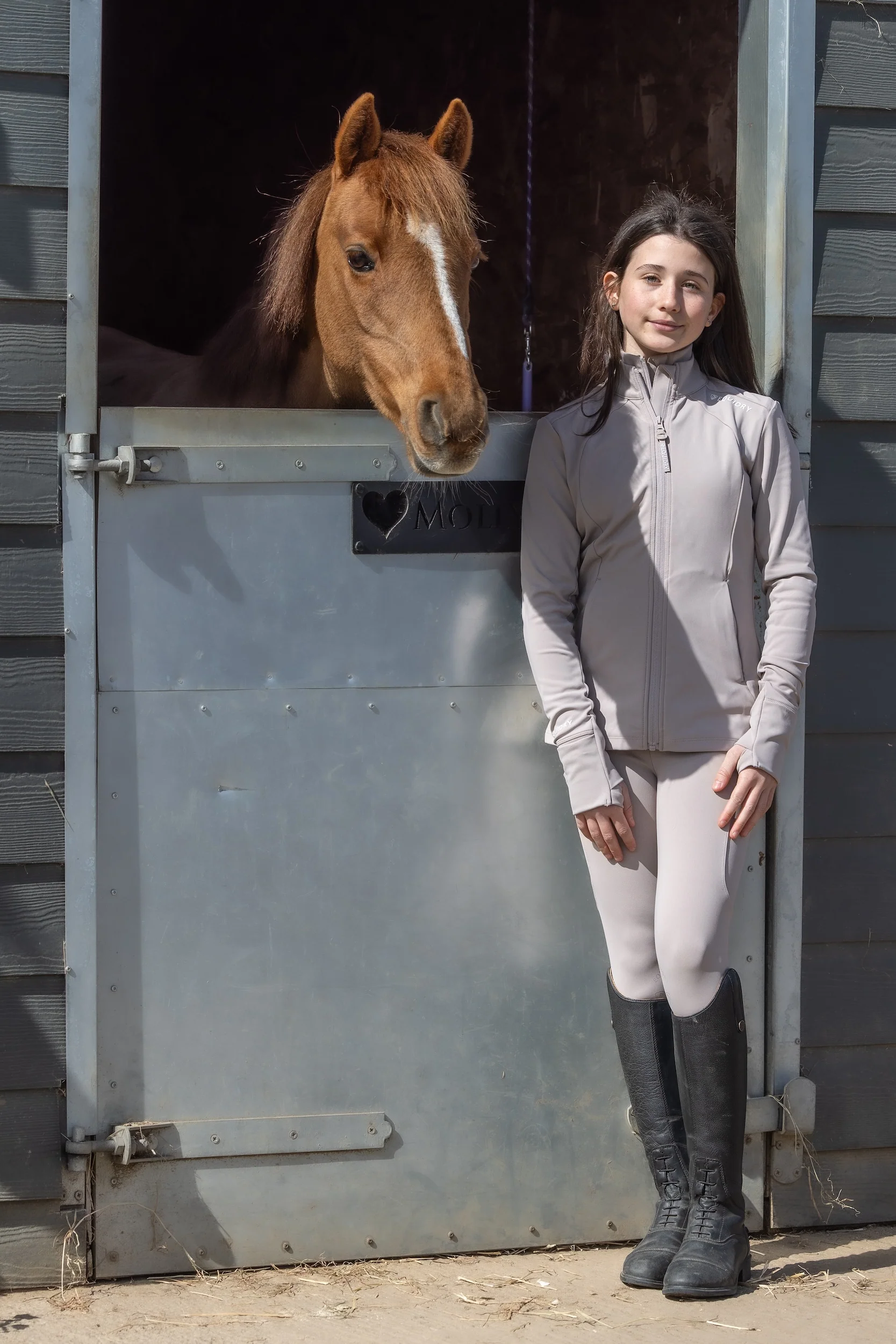 Children's Water Repellent Zip up Top | Sand/White - Image 5